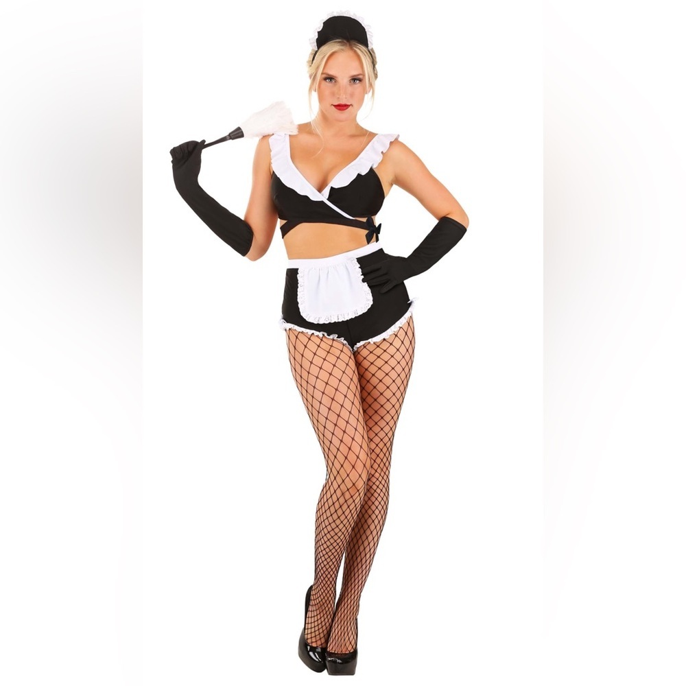 NEW Black and White Women's Maid Costume Set